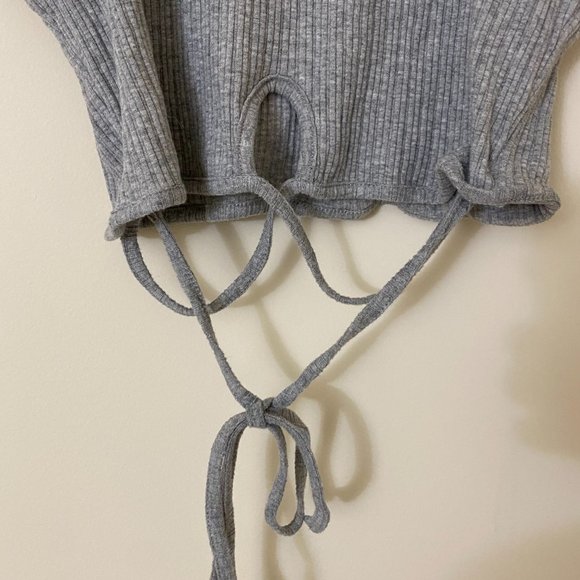 Light Grey Target Wild Fable Ribbed Crop Top - Size Large NWOT - Picture 4 of 4